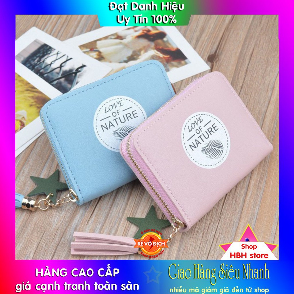 ví nữ đẹp  vi nu  giảm 10k khi nhập [ BOP MINI] ví nữ cầm tay  love of natural cao cấp thời trang VT01