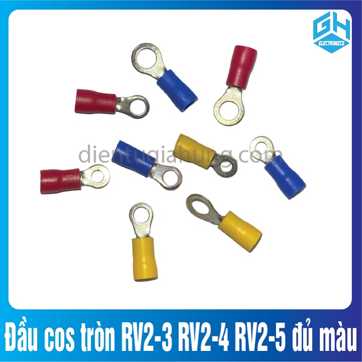 Đầu cos tròn RV2-3 RV2-4 RV2-5 nhiều màu đầu cos chữ o