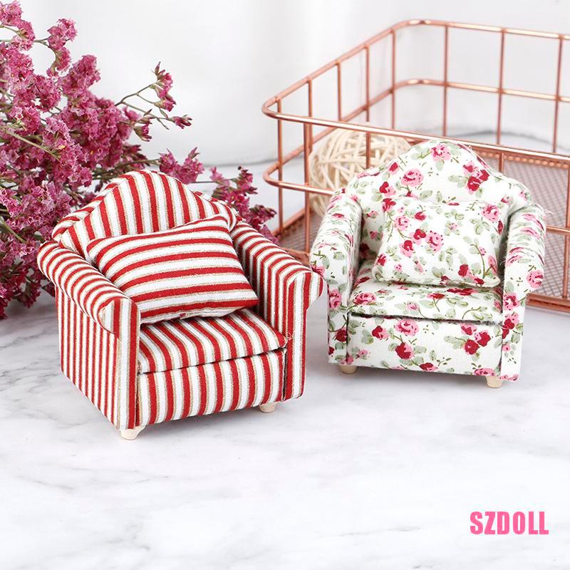 Mô Hình Ghế Sofa Tỉ Lệ 1/12 Trang Trí Nhà Búp Bê 1/6