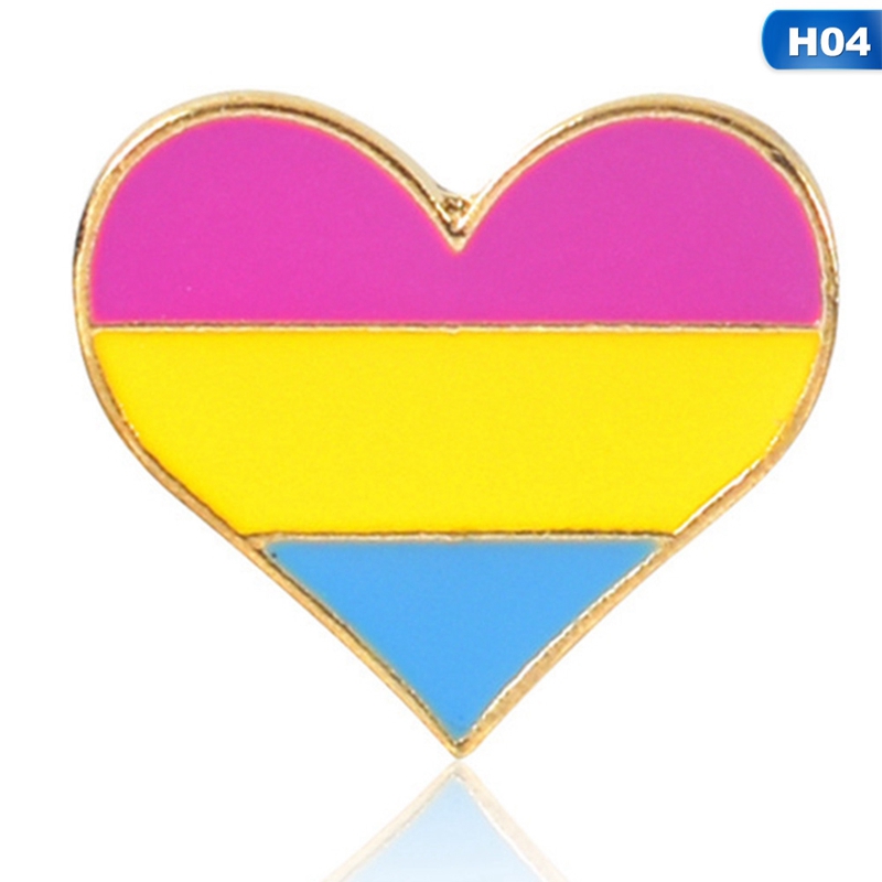 Enamel Pin Badges Gay Pride Enamel Brooches Rainbow Heart Shape Brooch Popular