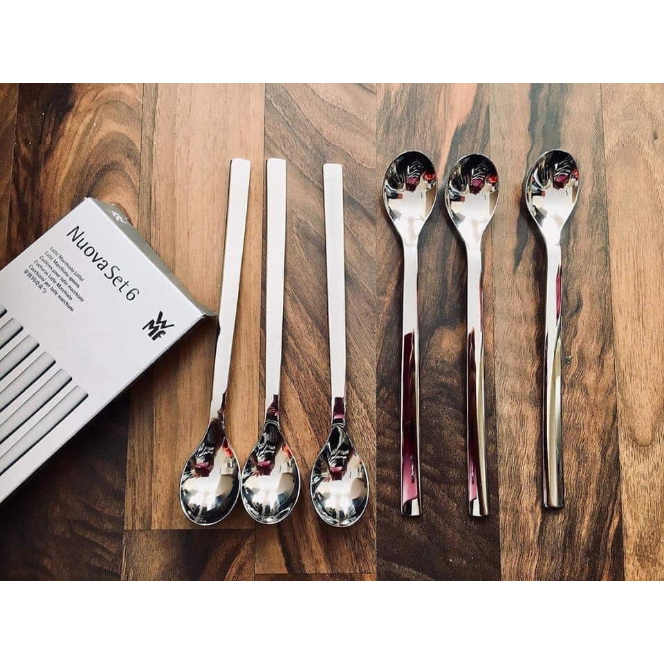 Set thìa dài uống cà phê Latte, nước chanh cam, cocktail WMF Nouva 19cm