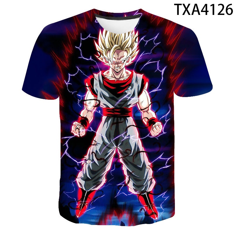 Áo Thun Tay Ngắn In Họa Tiết Hoạt Hình Dragon Ball 3D Thời Trang Cho Bé Trai Và Gái