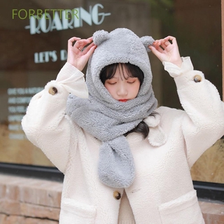 Mũ tai gấu bằng bông giữ ấm theo phong cách Hàn Quốc cho nữ