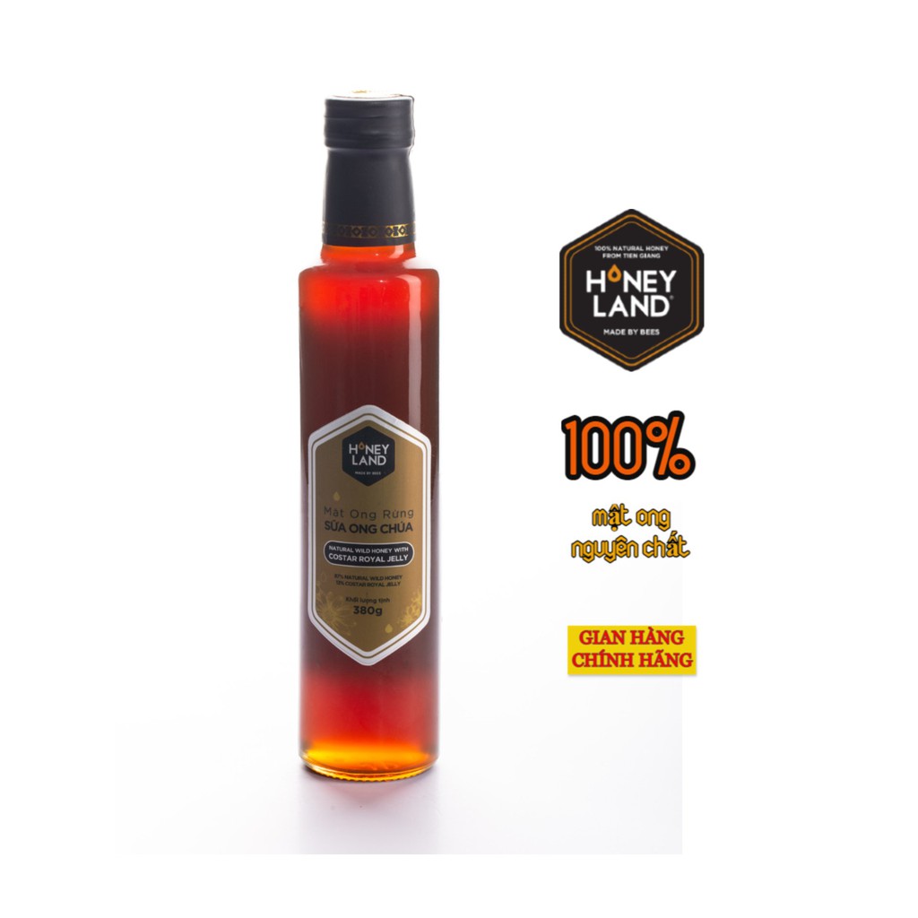 Mật ong rừng Sữa Ong Chúa HONEYLAND 380g mật ong thiên nhiên nguyên chất