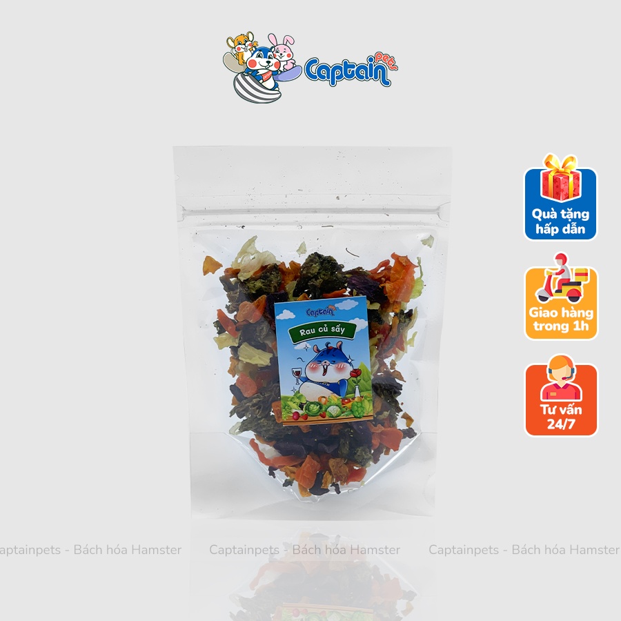 Rau củ sấy lạnh tổng hợp cho Hamster Captain Pets