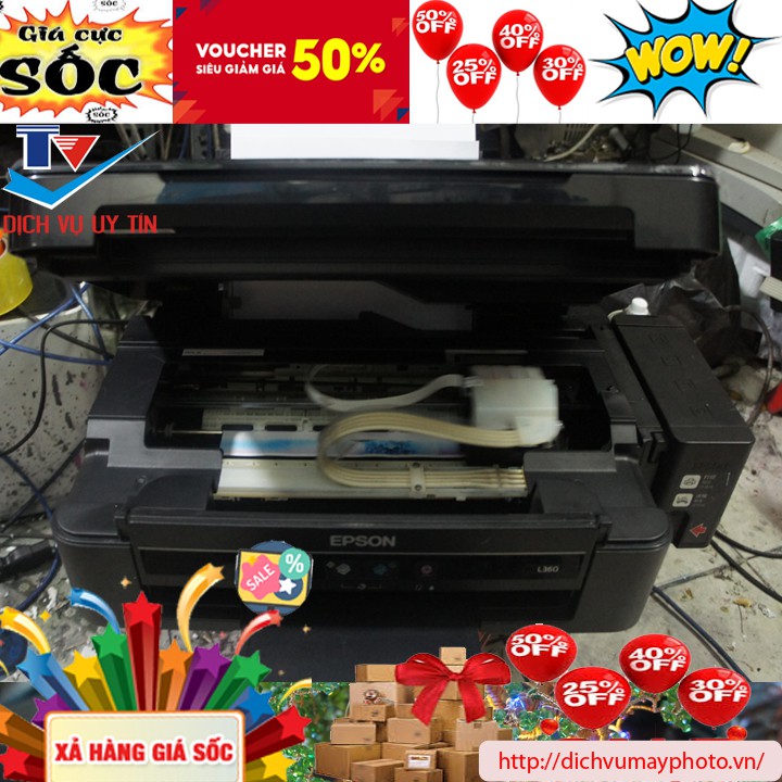 Máy in phun màu cũ đa năng Epson L365 L360 L350 L351 L380 L385 In màu in đen trắng Photocopy Scan màu