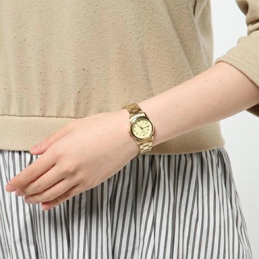 Đồng hồ nữ dây kim loại Casio chính hãng Anh Khuê LTP-V001G-9BUDF