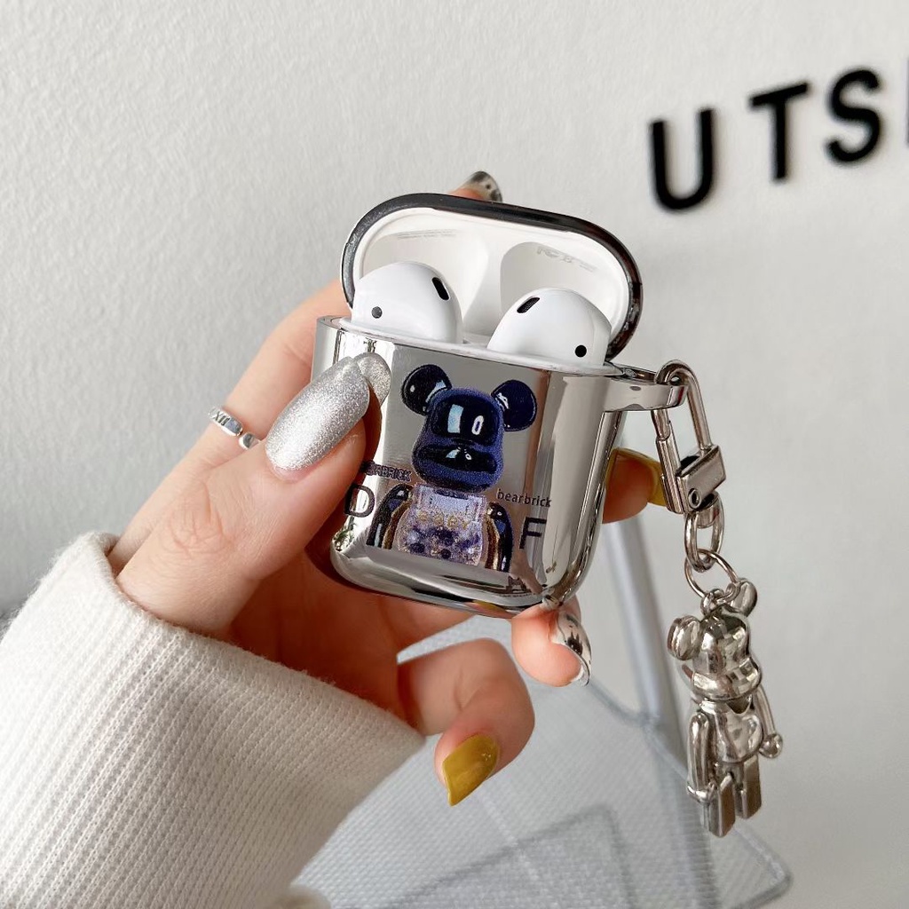 Vỏ Bảo Vệ Hộp Sạc Tai Nghe Bluetooth airpods 1 2 3 pro Bằng tpu Mềm Hình Gấu Hoạt Hình Kèm Dây Đeo Dễ Thương