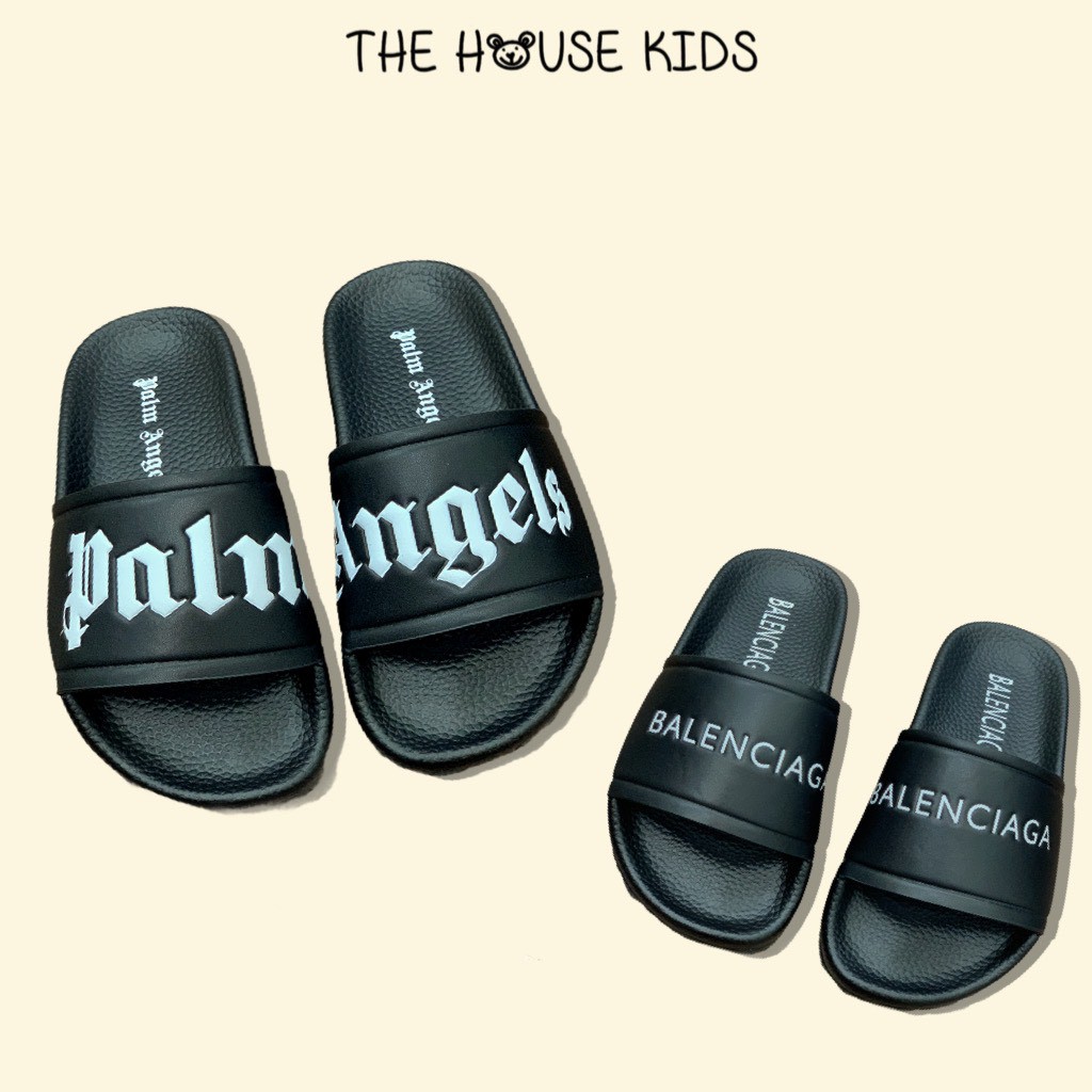 Dép trẻ em cao cấp - Dép cho bé trai chữ trắng THE HOUSE KIDS