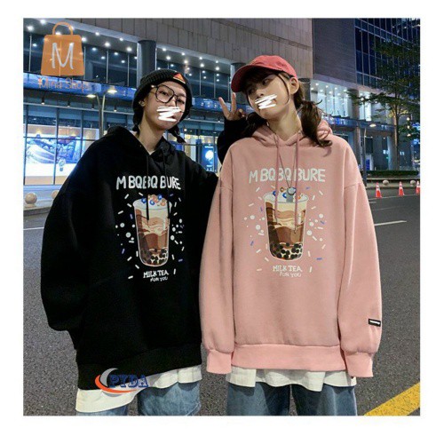 Áo hoodie, áo khoác nỉ tay phồng nhúng inly trà sữa MBQBQBURE siêu đẹp | BigBuy360 - bigbuy360.vn