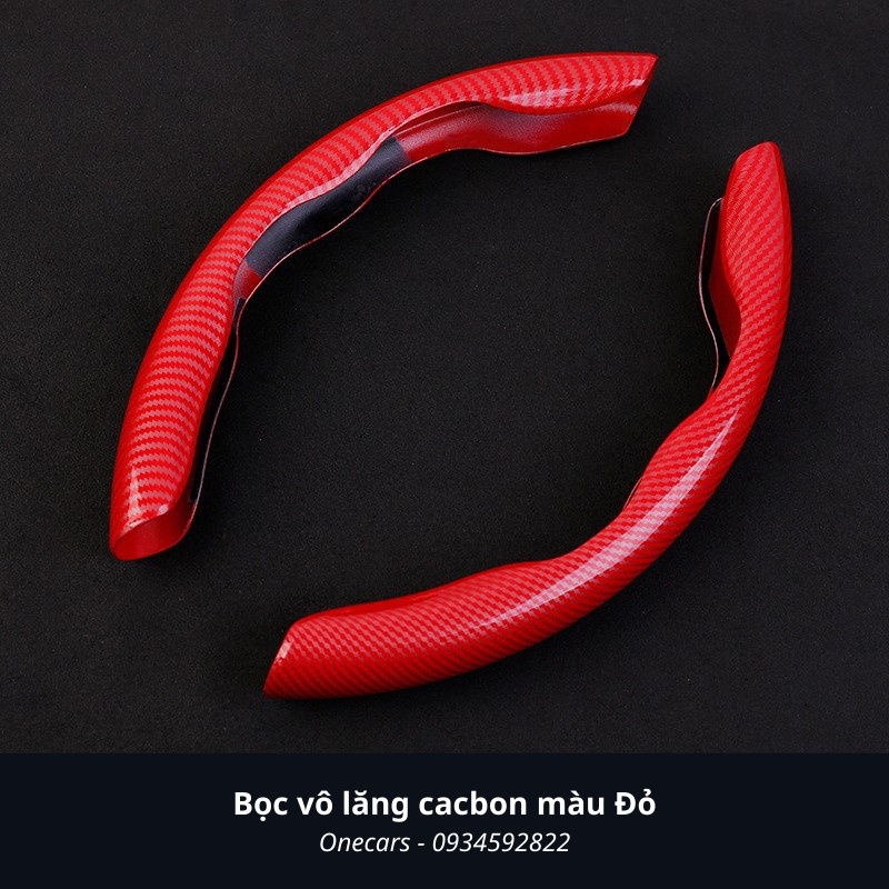 Miếng Ốp Vô Lăng Ô Tô / Bọc Vô Lăng 2 Mảnh Vân Carbon Chống Trượt Cao Cấp Phù Hợp Cho Tất Cả Các Loại Xe