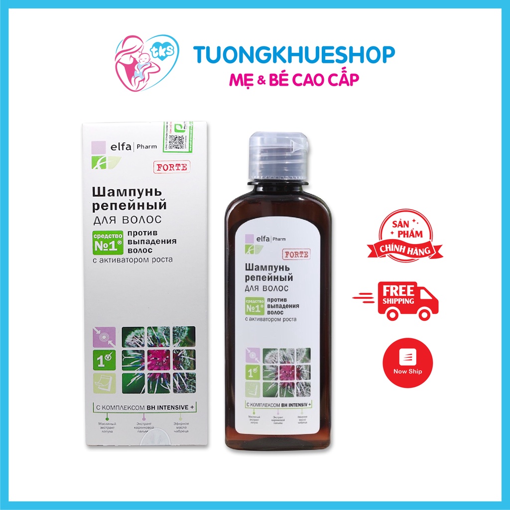 Dầu gội chống rụng tóc và kích thích mọc tóc cây Ngưu Bàng Elfa Pharm 200ml - Ba Lan
