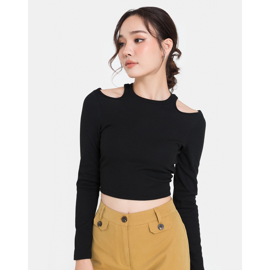Áo Thun Nữ Thời Trang JUNO Dáng Ôm Cutout Vai JNATH001