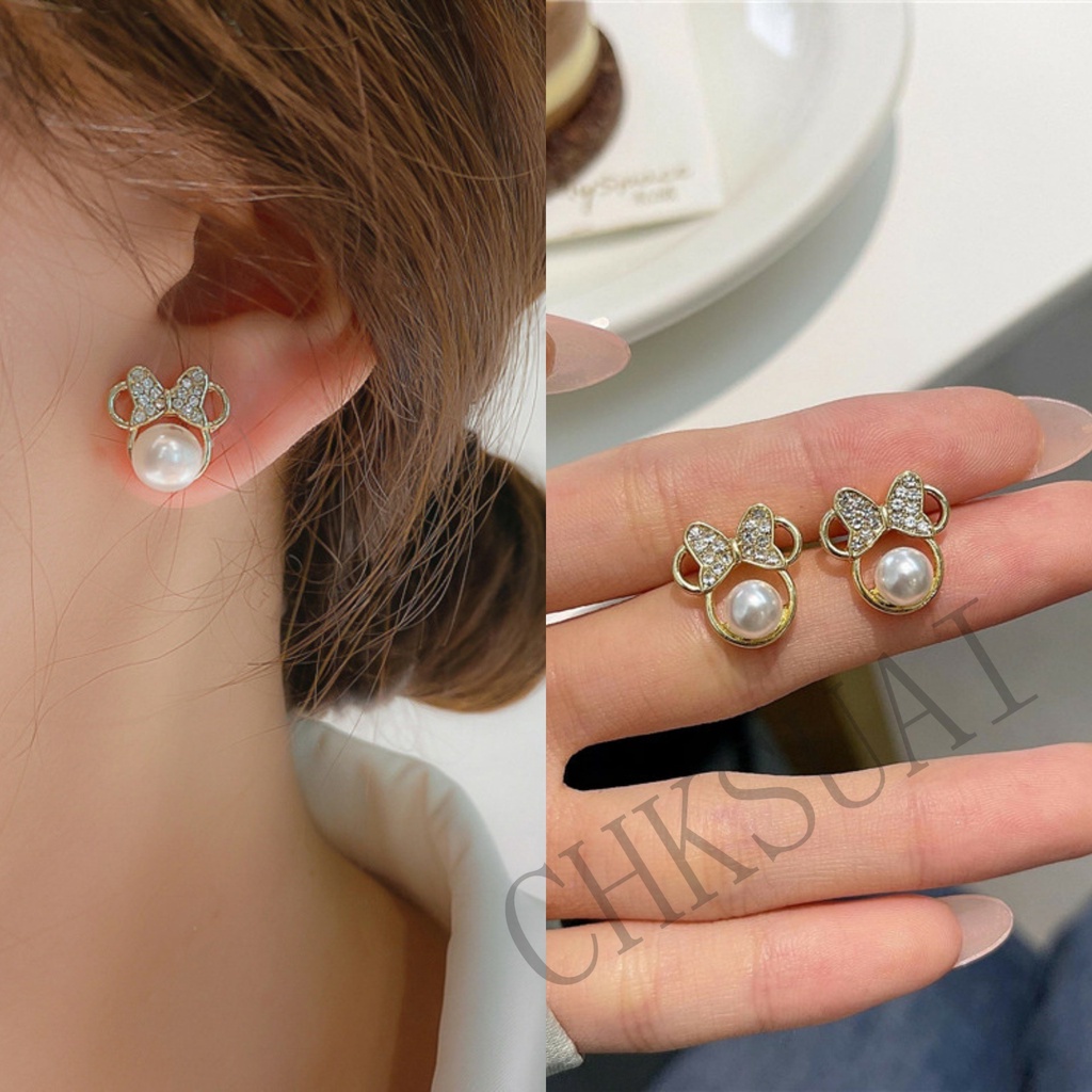 Bông Tai Mạ Bạc 925 Hình Micky Đơn Giản Thời Trang Cho Nữ