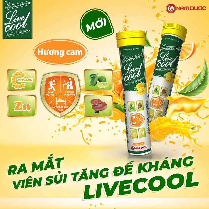 Viên sủi thanh nhiệt LIVECOOL tuýp 16 viên dùng được cho người ăn kiêng tiểu đường
