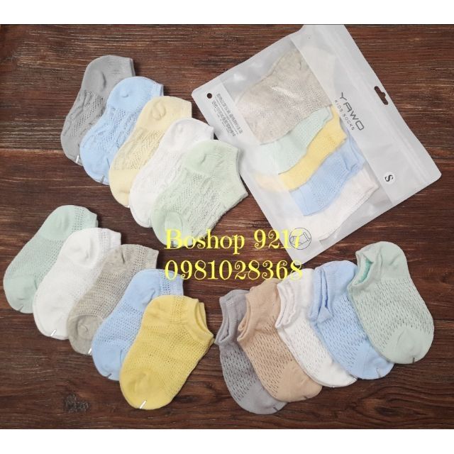 5 Đôi Tất Lưới Mùa Hè Cho Bé Trai Bé Gái 0-24 Tháng