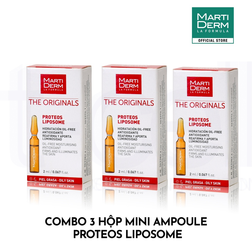 Combo 3 Mini Ampoule Chống Oxy Hoá, Phục Hồi, Điều Tiết Bã Nhờn - Martiderm The Originals Proteos Liposome (3 ốngx2ml)