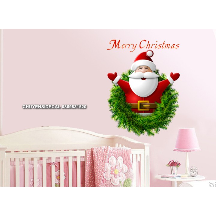 Decal dán tường Noel - Ông già noel nhỏ sắc nét