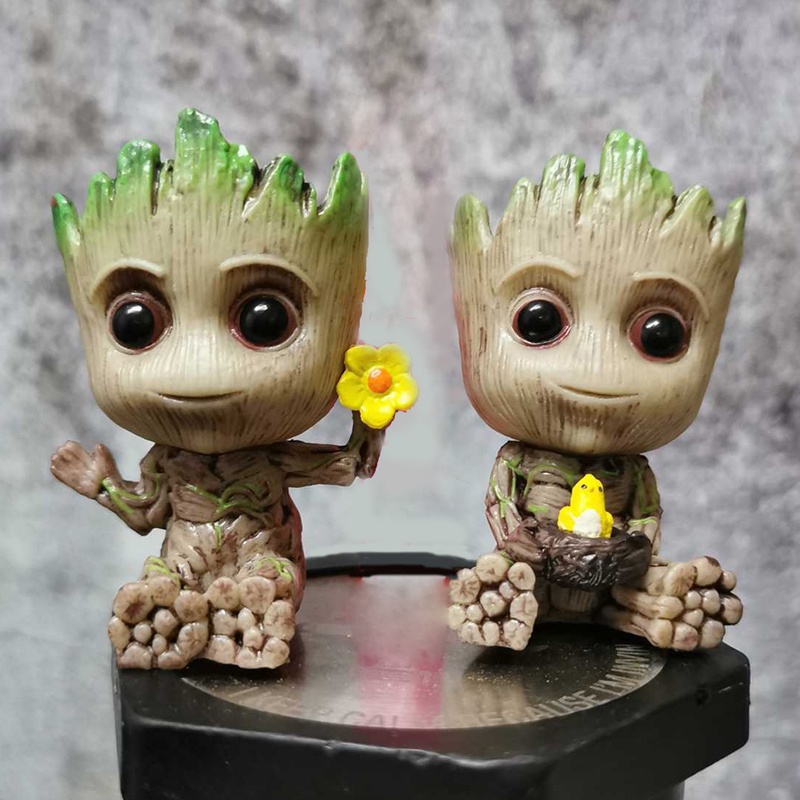 Chậu Hoa Nhân Tạo Mini Hình Bé Groot Dễ Thương Dùng Trang Trí Nhà Cửa