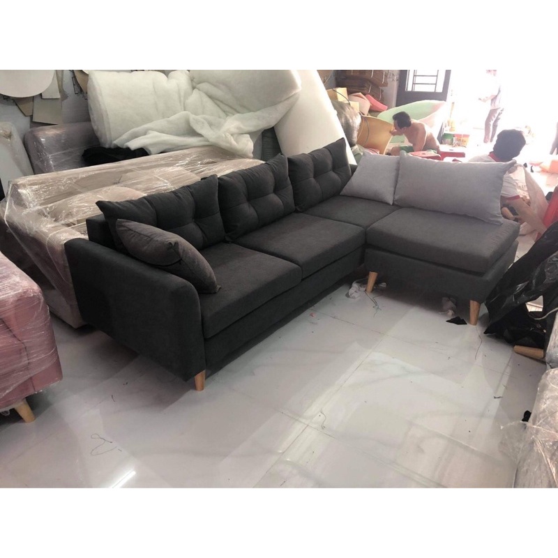 sofa góc L kiểu làm theo yêu cầu cho các căn hộ chung cư