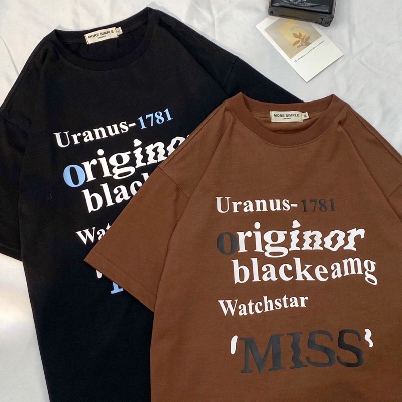 Áo Thun Tay Lỡ Unisex 1781 MISS màu NÂU/ĐEN /Nam nữ unisex/ Áo phông cổ tròn form rộng Jaystoree ❤️