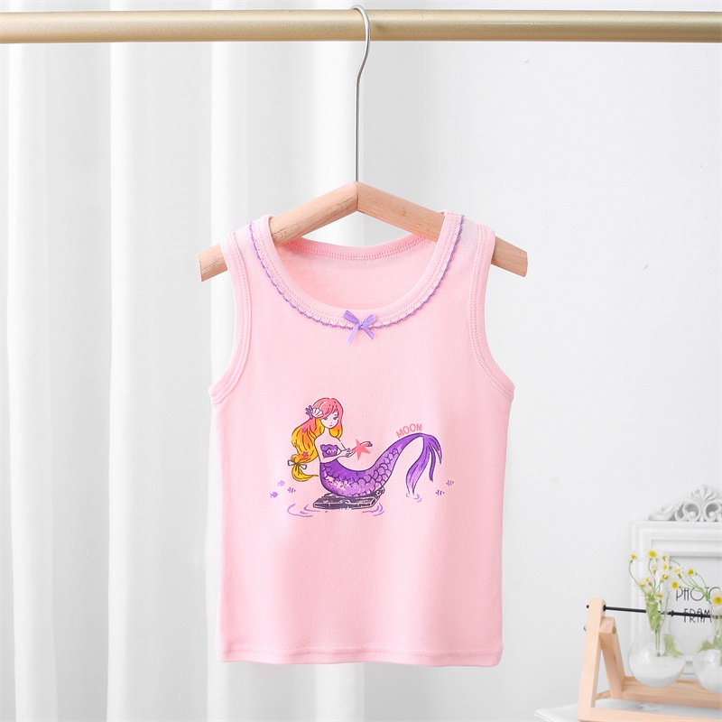 Áo Thun Ba Lỗ Vải Cotton Thời Trang Mùa Hè Cho Bé Gái 100-160cm