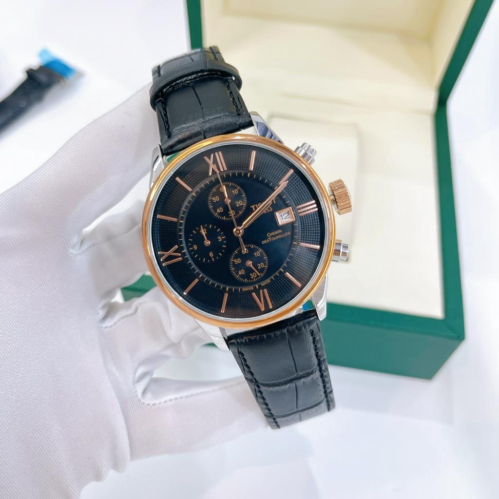 Đồng hồ nam dây da T.i.s s.o.t, size 44mm,tính tráng Sapphire thống trà, máy pin, chống nước 3ATM, bảo hành máy 6 tháng