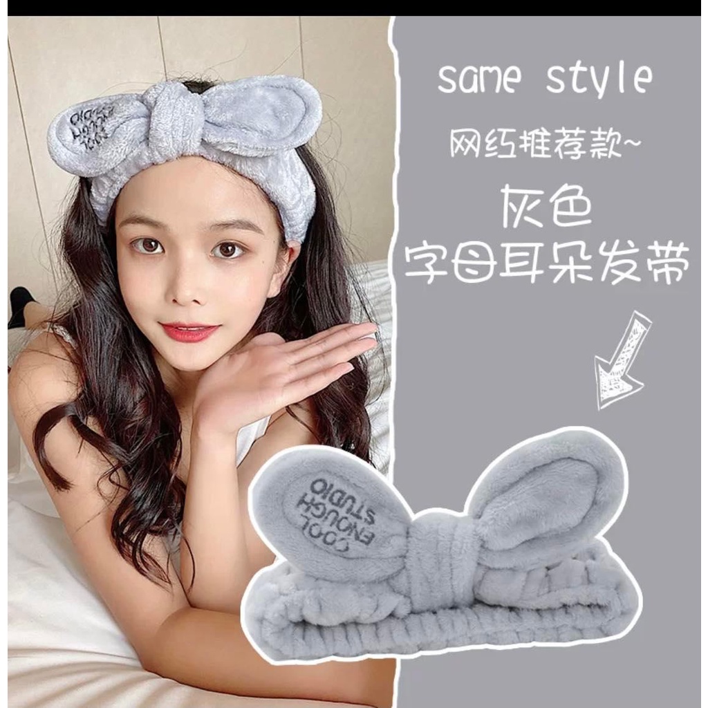 Băng đô vải bông mềm cài tóc rửa mặt