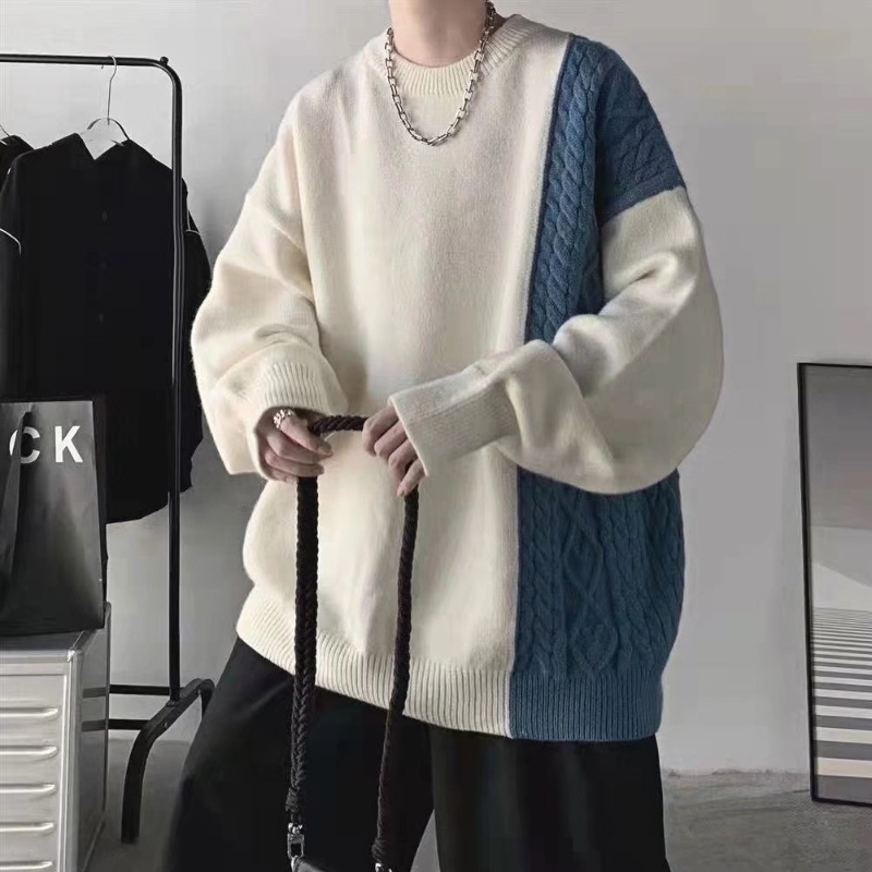 Áo sweater cổ tròn tay dài dệt kim thời trang thu đông trẻ trung dành cho nam