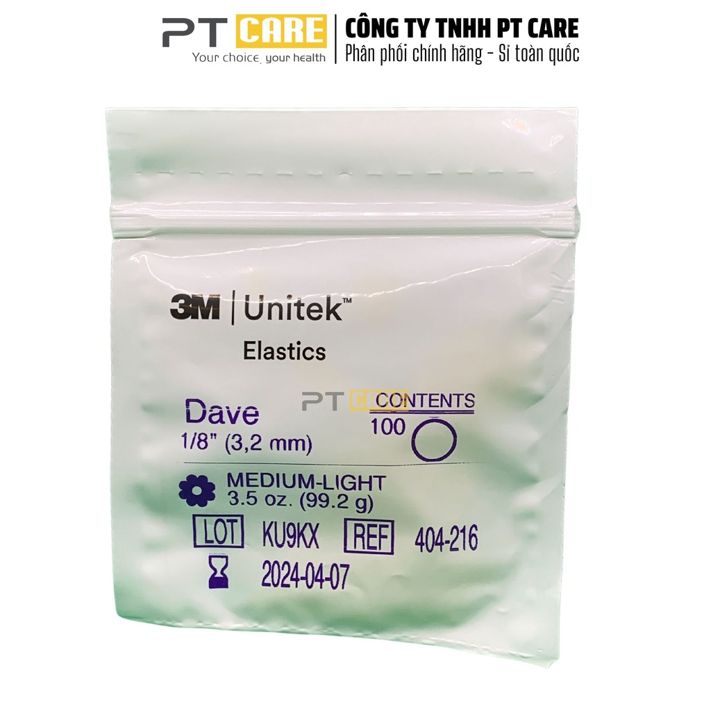 PT CARE | Thun Kéo Niềng Răng, Chun Liên Hàm Chỉnh Nha 3M Unitek Elastics 3.5oz 4oz 6oz