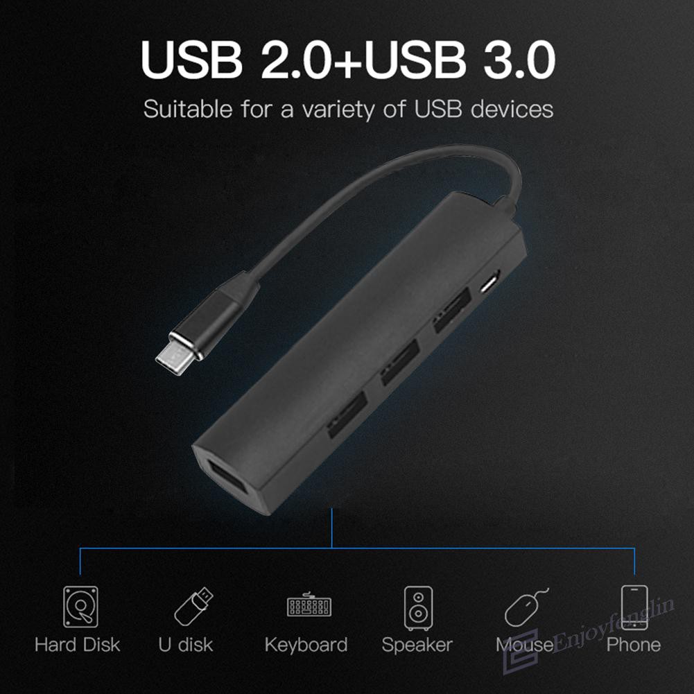 Bộ Chia 4 Trong 1 Usb 3.1 Type-C Hub 5gbps Usb3.0 3 480mbps Usb2.0