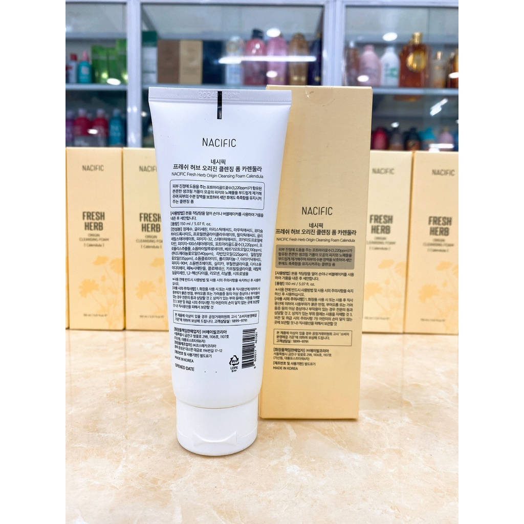 Sữa Rửa Mặt NACIFIC FRESH HERB ORIGIN CLEANSING FOAM CALENDULA Hàn Quốc 150ml