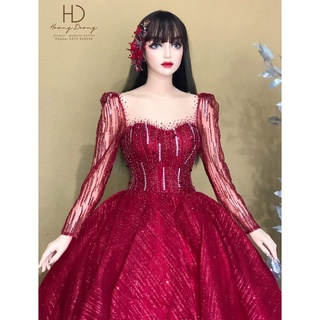 manocanh áo cưới đầm da hội kèm tóc