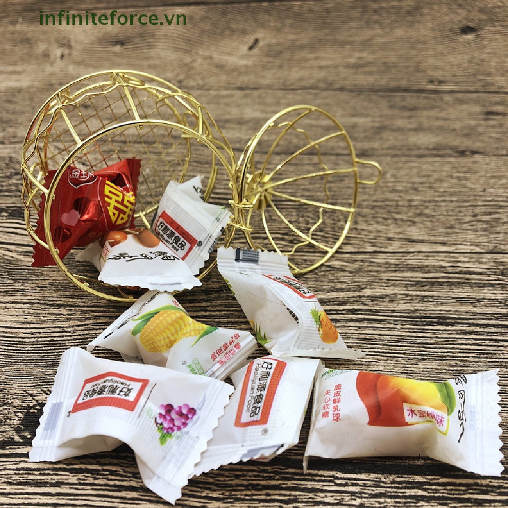 Hộp Đựng Kẹo Mini Bằng Kim Loại Mạ Vàng Hình Lồng Chim Phong Cách retro vintage
