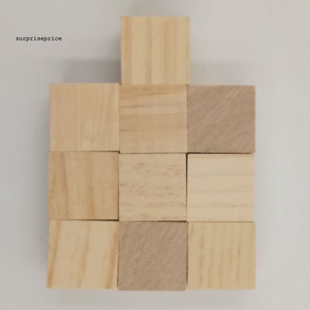 SPP_50 Pcs/20 Pcs/10 Pcs Simple Squares Wooden Sewing Craft Scrapbooking DIY Buttons