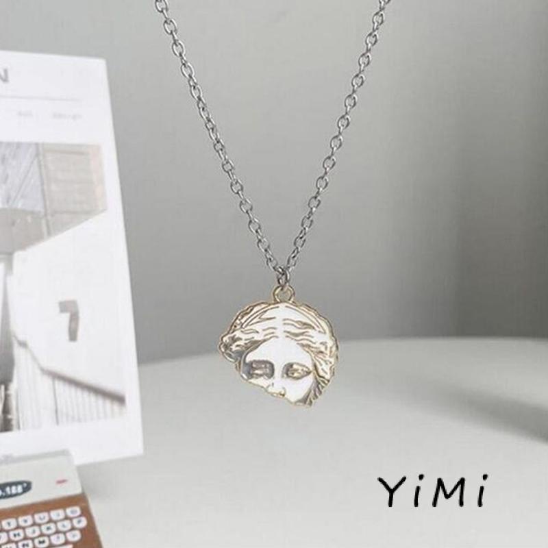 Vòng cổ Choker Bằng Hợp Kim Mặt Tượng Đầu Người Phong Cách Vintage Thời Trang Cho Cặp Đôi