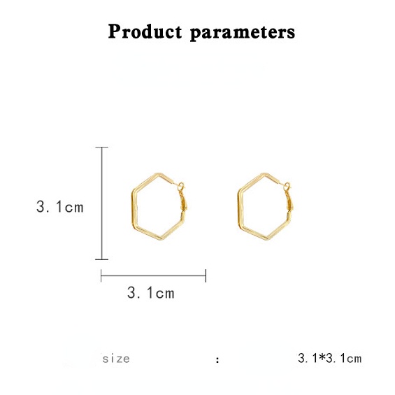 Bông Tai Mạ Bạc 925 Kiểu Hình Học Đơn Giản Phong Cách retro