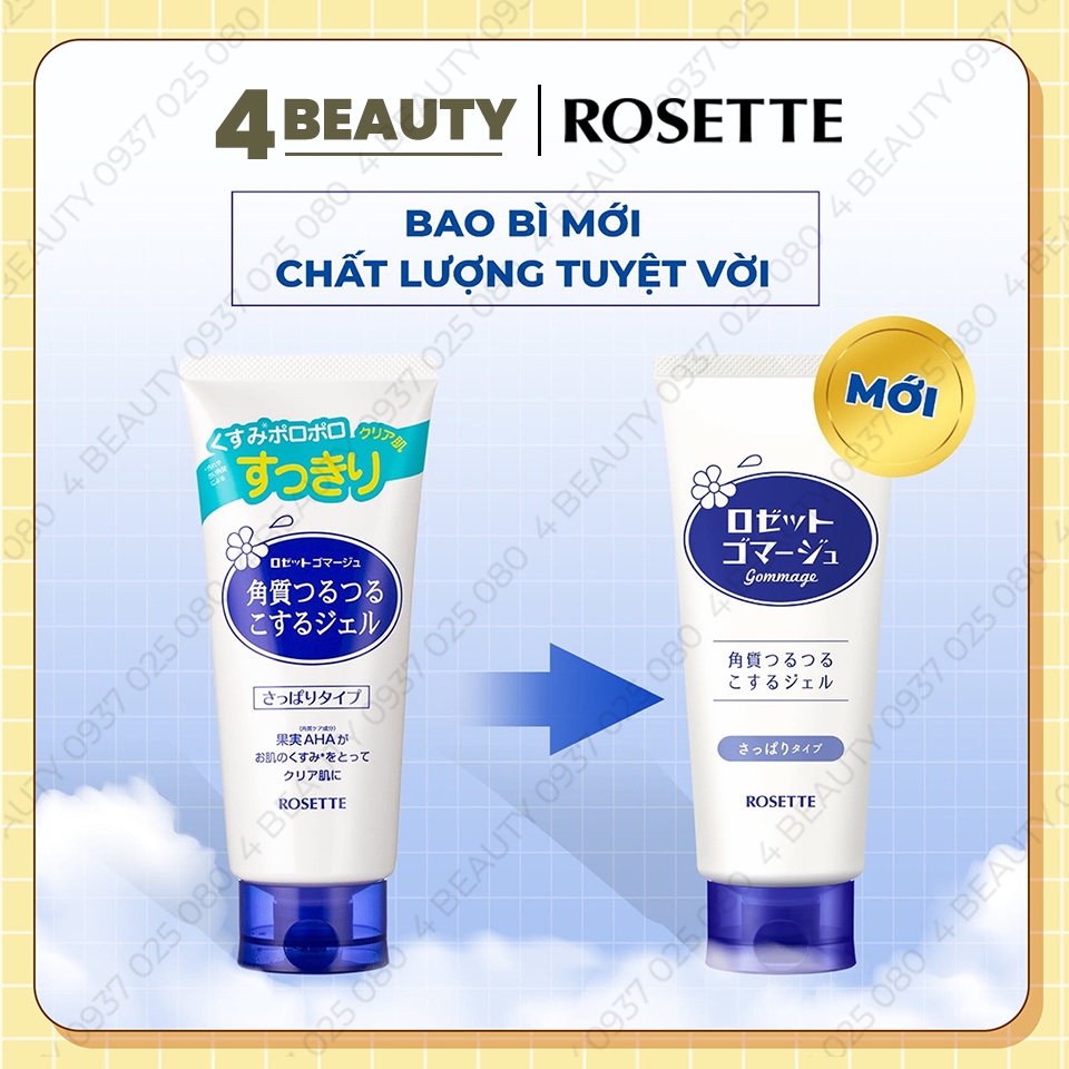 Tẩy Tế Bào Chết Rosette Cho Mọi Loại Da 120g Gommage Gentle Peeling Gel - Moist Peeling Gel