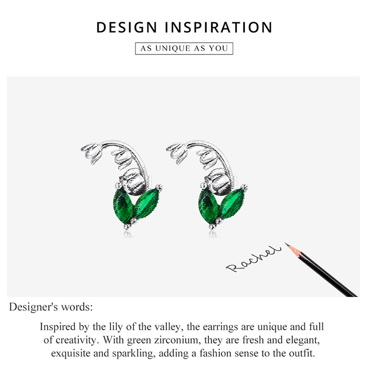 Đôi bông tai BAMOER SCE1363 bằng bạc 925 hình hoa ly thời trang cho nữ