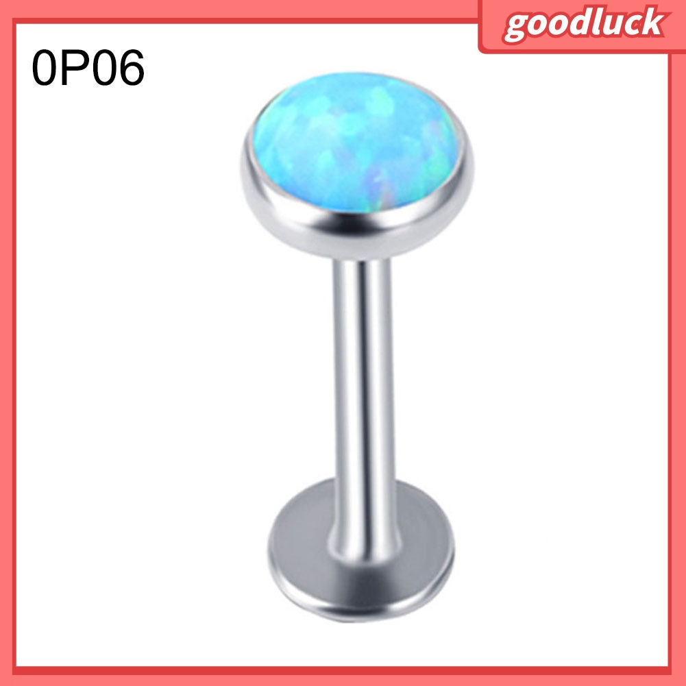 1Pc Đàn ông Phụ nữ Faux Opal Labret Lip Ring Ear Stud Earring Body Xuyên Đồ trang sức