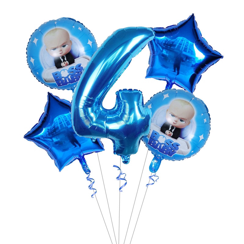 Set 5 Bong Bóng Hình Chữ Số 30 inch Trang Trí Tiệc Sinh Nhật Cho Bé