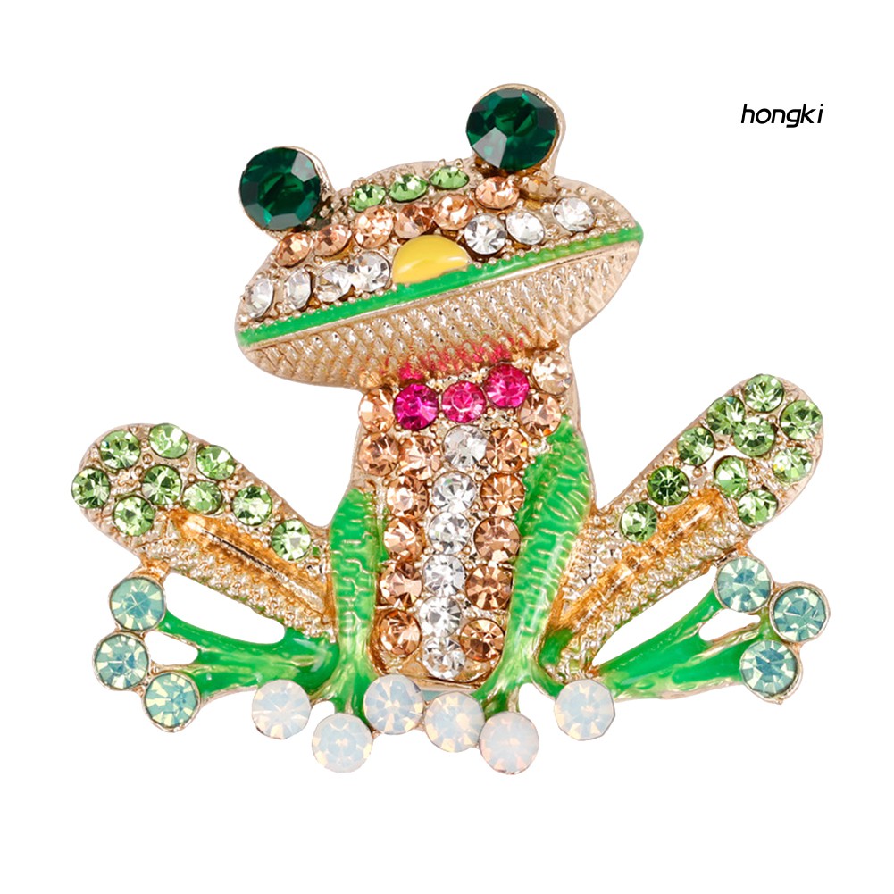 Ghim Cài Áo Hình Chú Ếch Đính Đá Nhân Tạo Thời Trang Cho Nữ