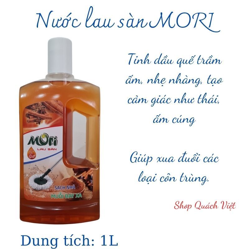  Nước lau sàn nhà Mori hương sả chanh/ hương quế siêu thích, chai 1 lít