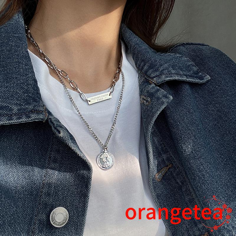Vòng cổ hai lớp mặt hình tượng nữ thần thời trang