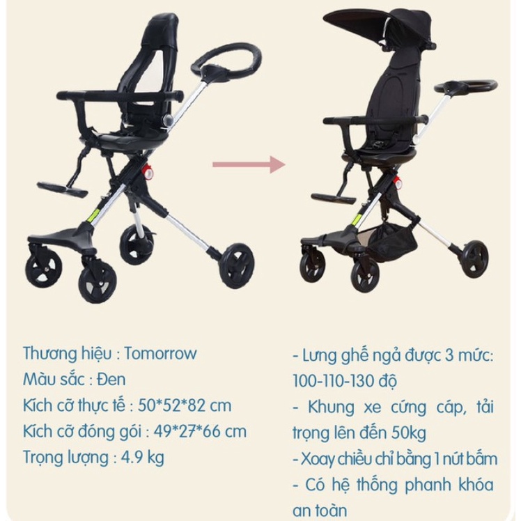 Xe đẩy đảo chiều gấp gọn TOMORROW SKY
