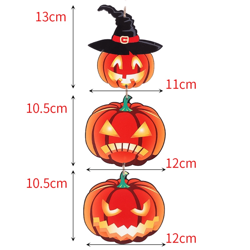 Happy Halloween Bí Ngô Grim Reaper Creepy Treo Cửa Trang Trí Mùa Thu Bằng Gỗ Creepy