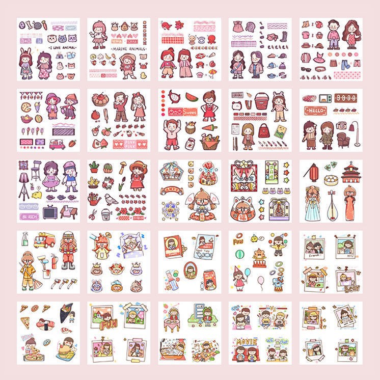 Hộp Quà Băng Dính Washi Tape Tấm Sticker Dán 50 100 Tấm - Tách Lẻ 1 Tấm Nhiều Mẫu Cổ Điển Đại Dương