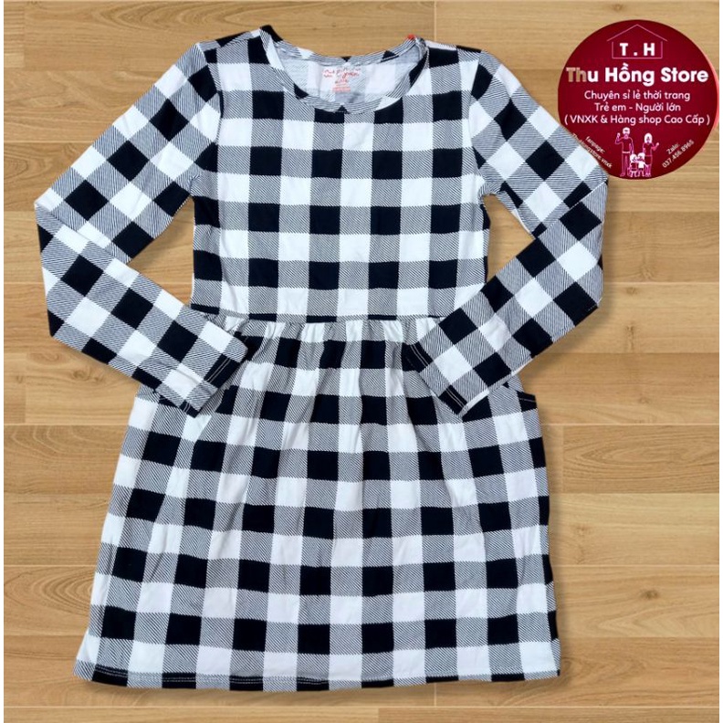 Váy tay dài có túi cho bé gái size Đại từ 20kg đến 45kg chất mềm mát