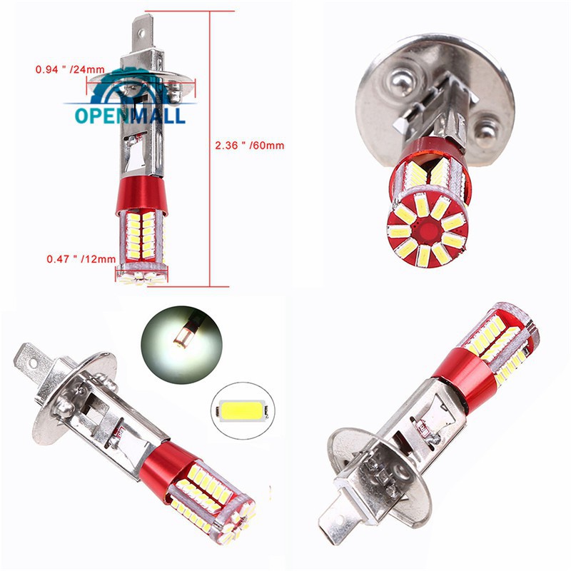Đèn sương mù 4014 DC 57-smd LED H4 / 47 / H11 / H3 / H1 / 9006 12V 6000K chất lượng cao dành cho xe hơi