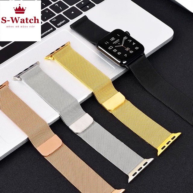 [CHÍNH HÃNG] Dây đeo Apple Watch Milanese thép không gỉ size 38mm-40mm-42mm-44mm (5 màu thời thượng)